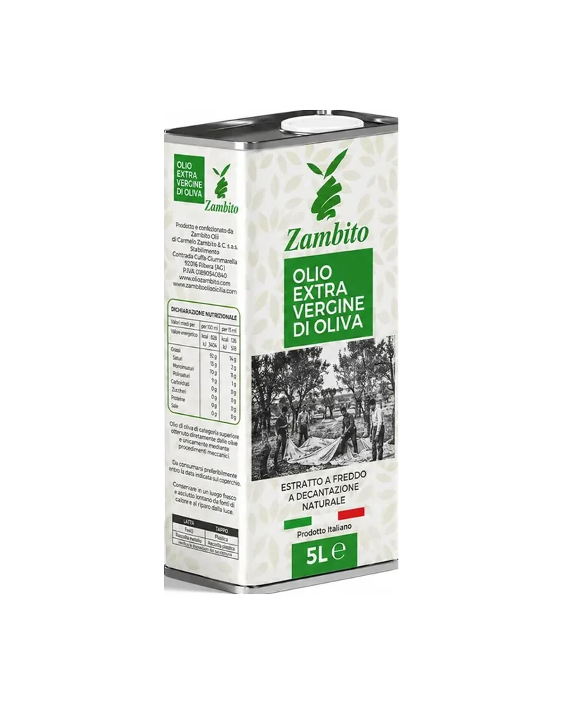 Olio extra vergine di oliva 100% italiano Zambito in latta